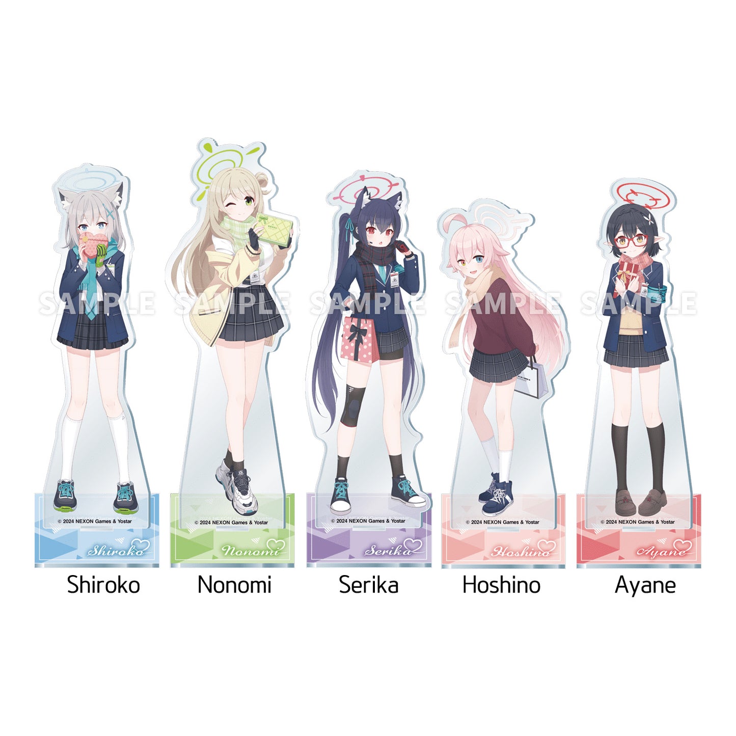 Blue Archive Official × Lawson Collab Acrylic Stand Shiroko Nonomi Hoshino Ayane