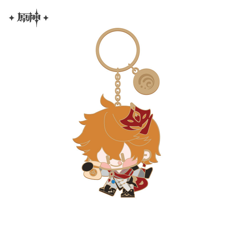 [Genshin official] Q version Character Metallic Keychain Keyring