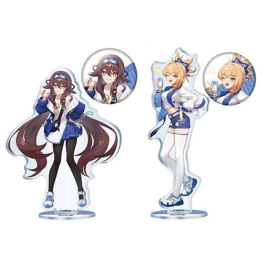 【Genshin Official】 Genshin × Lawson Collab Hutao Yoimiya Acrylic Standee Badge Set